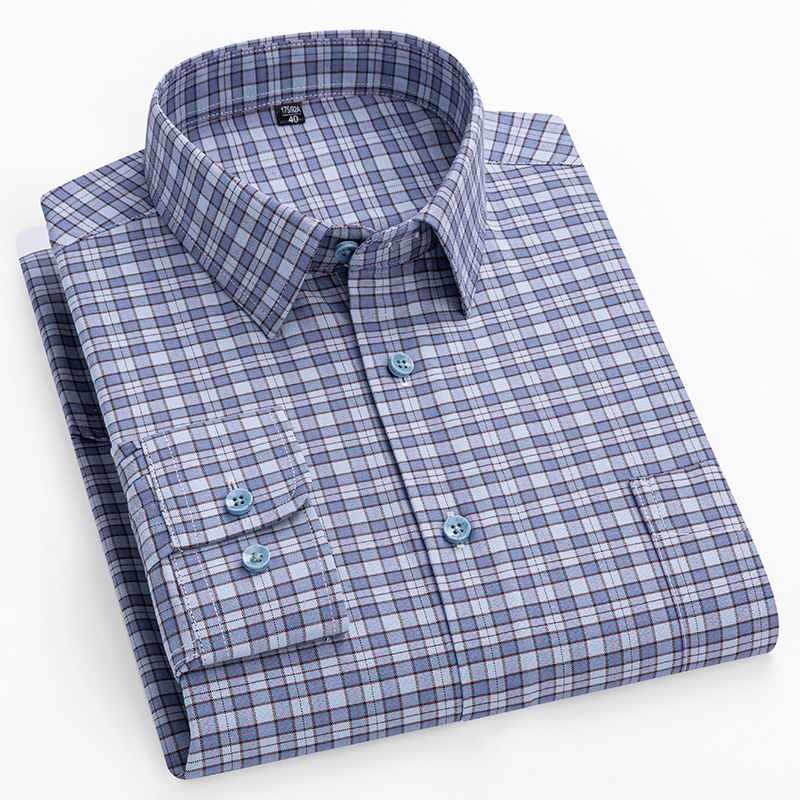 Nouveauté : Chemise grande taille 14XL 100% coton à manches longues pour hommes, coupe ajustée, chemise formelle unie, tissu doux à carreaux et rayures pour affaires.