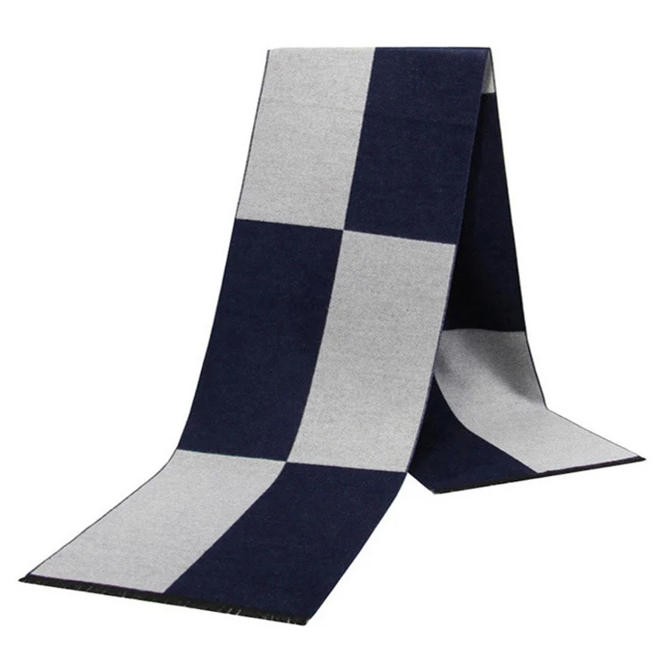 Écharpe de luxe homme hiver chaud laine écharpe pour hommes cachemire foulards décontracté Plaid mâle Long Pashmina extérieur châles homme silencieux cadeau