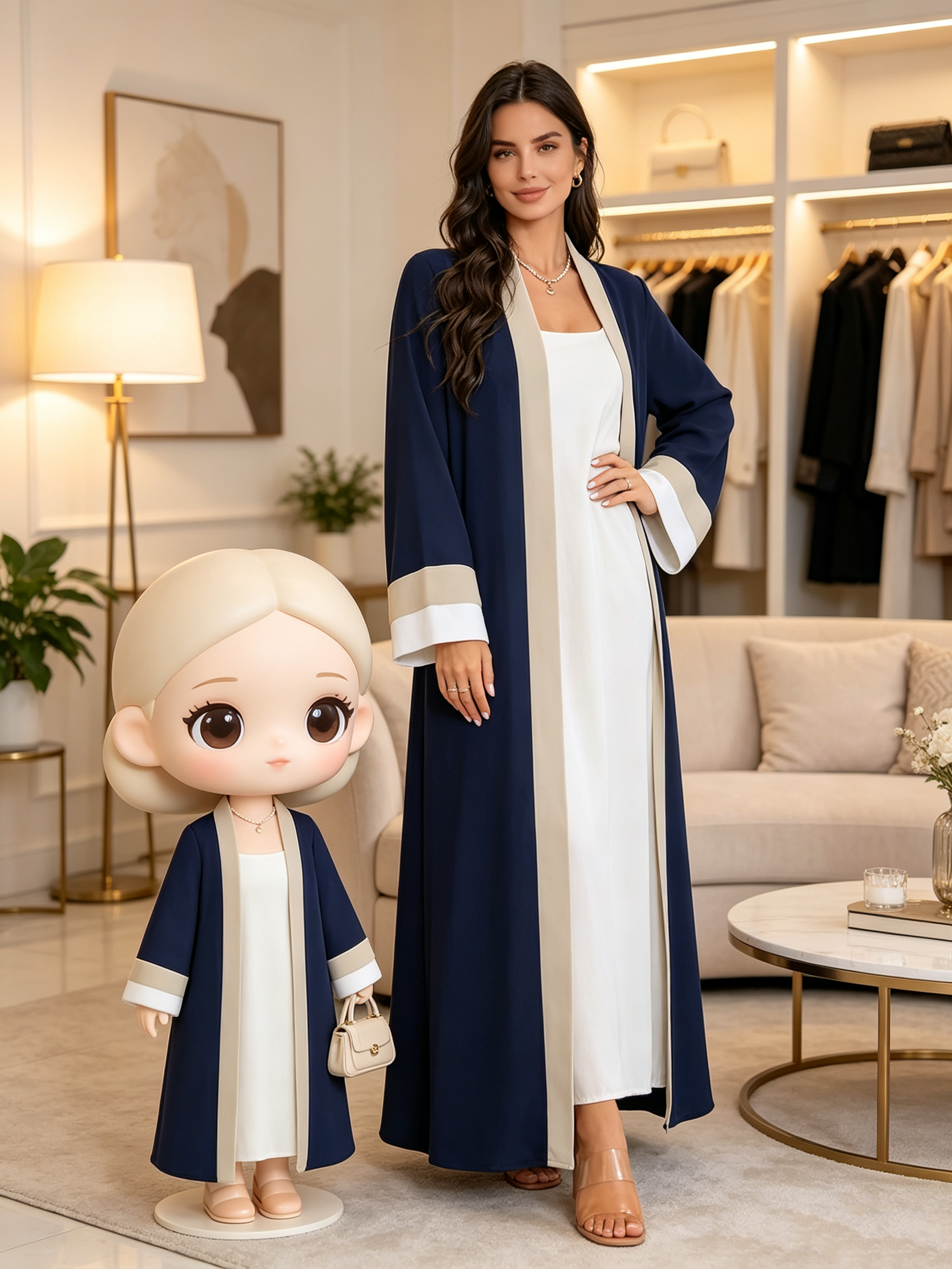 Robe longue décontractée et élégante pour femme, col ouvert, manches longues, color-block, coupe ajustée, extra-longue, tendance, pour femmes musulmanes