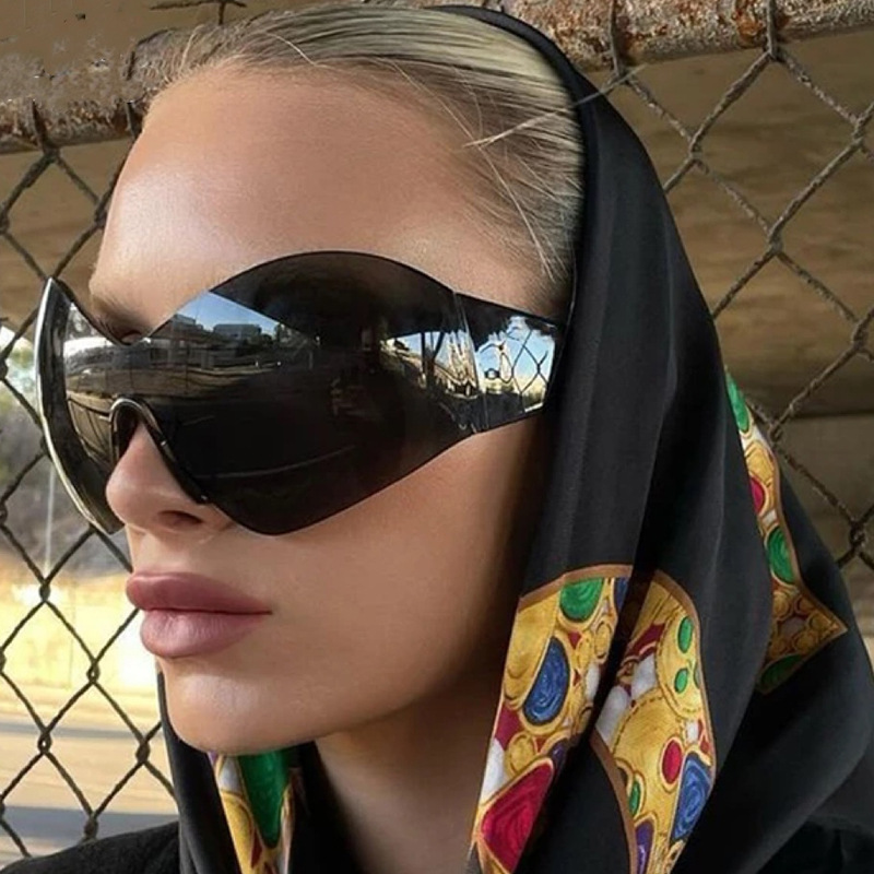 Lunettes de soleil de style punk Y2K pour hommes et femmes, lunettes de soleil de vélo cool, lunettes de soleil européennes et américaines