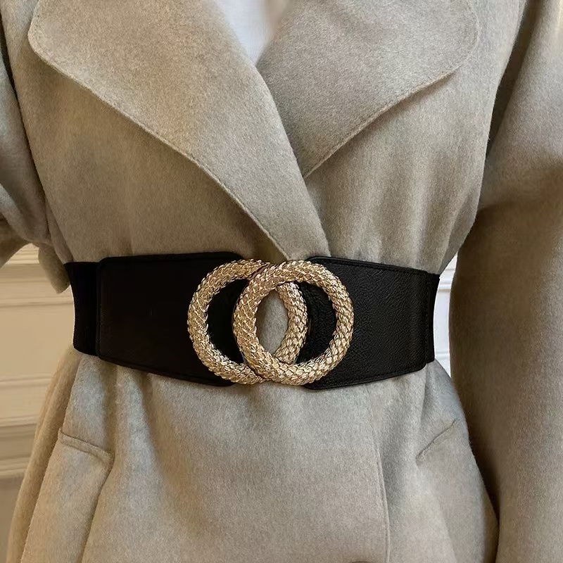 Ceinture décorative pour femmes, manteau en laine, pull, polyvalente, à la mode, nouvelle tendance, sans poinçonnage, ceinture élastique