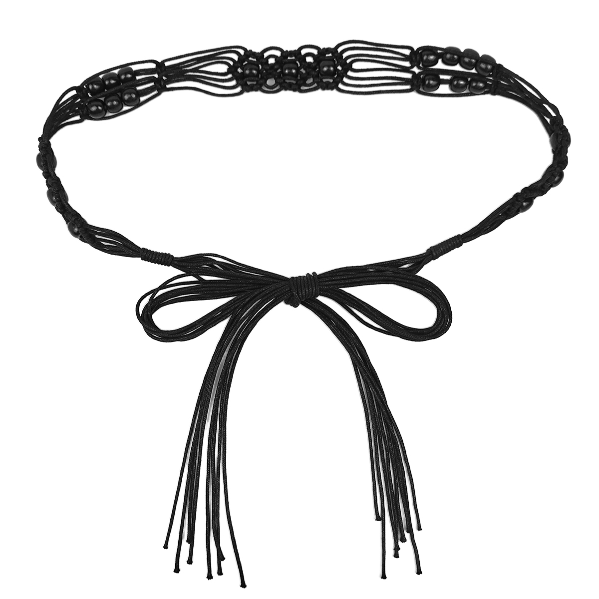 Ceinture en corde tressée de style ethnique, ceinture bohème pour femme, accessoire pour robe avec taille cintrée