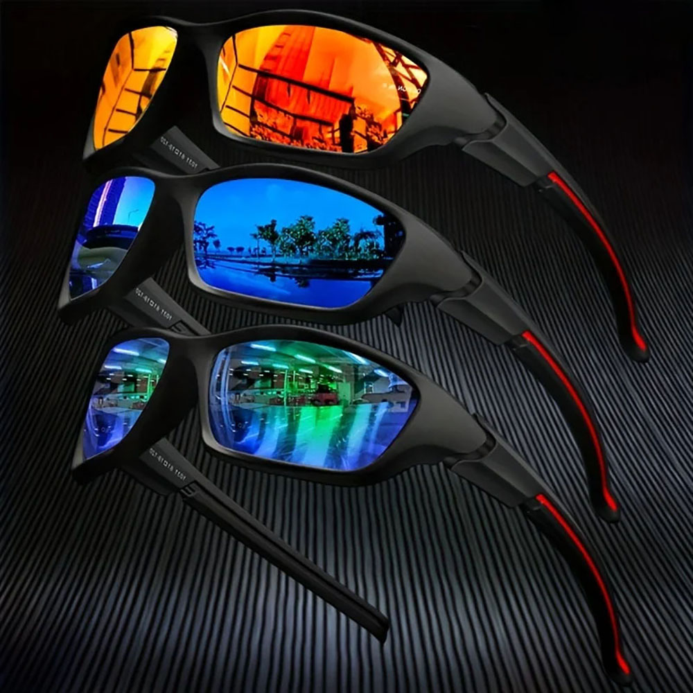 Lunettes de soleil polarisées pour hommes, 5 pièces, mode plein air, sport, pêche, cyclisme, Protection des yeux, Design de luxe, Uv400