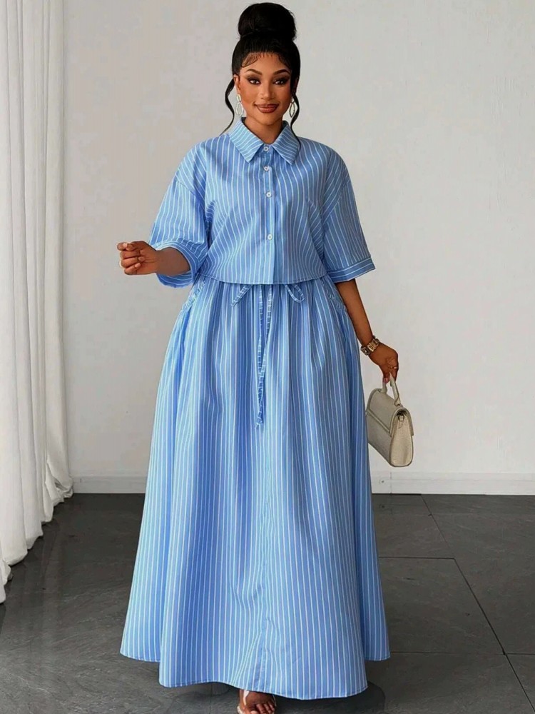 Robes et ensembles 2 pièces grande taille L-4XL pour femmes – Tenues décontractées d'été et d'automne – Robe longue maxi oversize 3XL 4XL