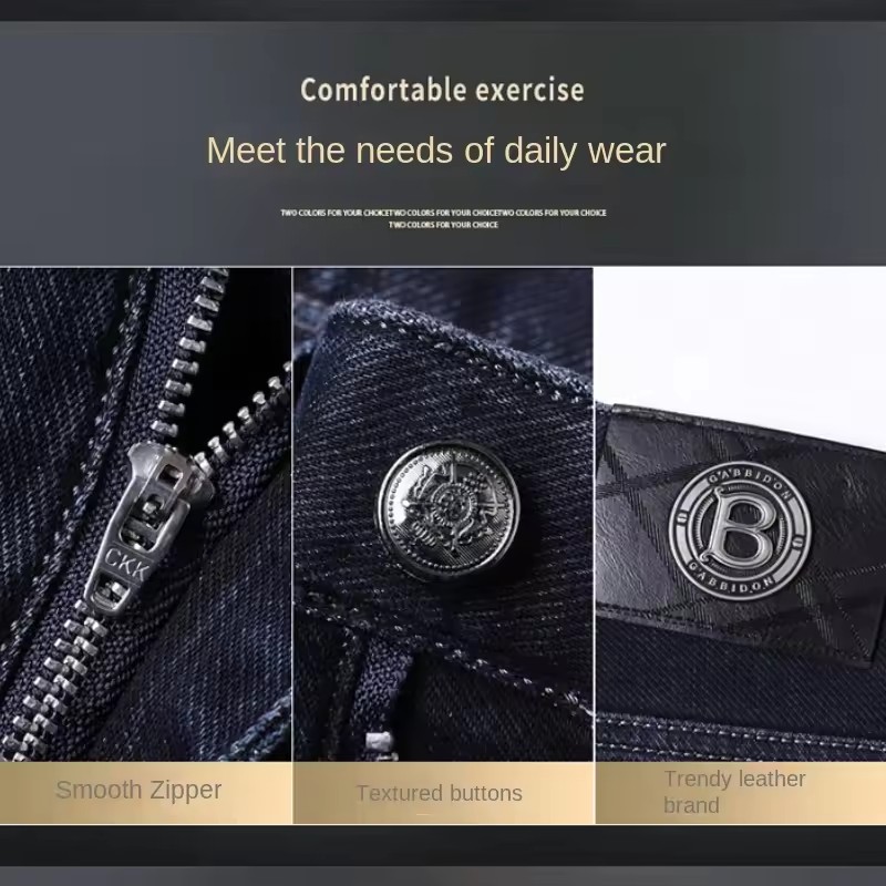 Jean à jambe droite pour hommes, haute qualité, léger, luxe, brodé, décontracté, polyvalent, mode, amincissant, Style Silhouette lisse