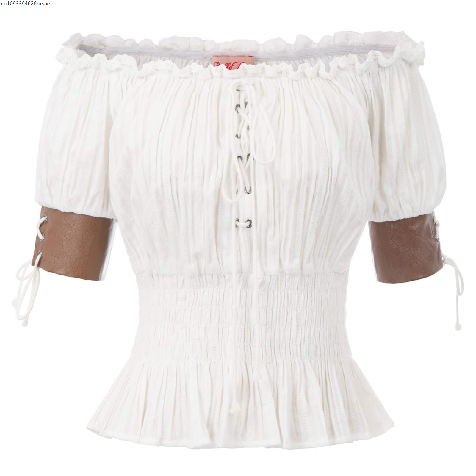 Tenue aristocratique médiévale Renaissance pour femmes, chemisier Vintage rétro Steampunk, haut Corset victorien, chemises à épaules dénudées, vêtements
