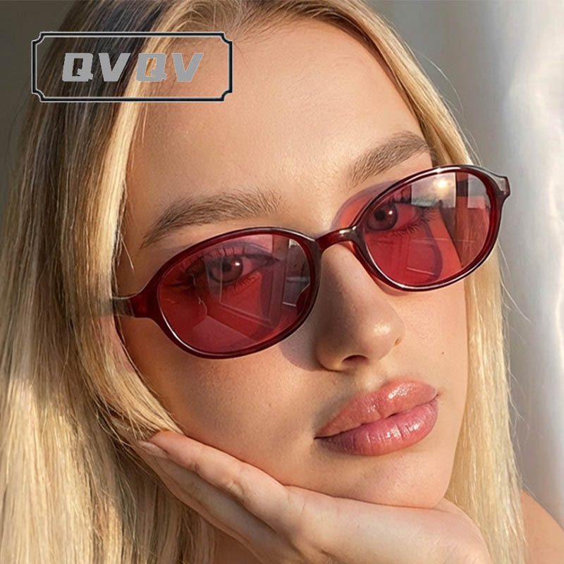 Nouvelles Lunettes de Soleil de Luxe Rouge Vin 2026 pour Femme, Monture Fine Ovale, Idéales pour les Voyages en Extérieur, Lunettes de Plage pour Homme