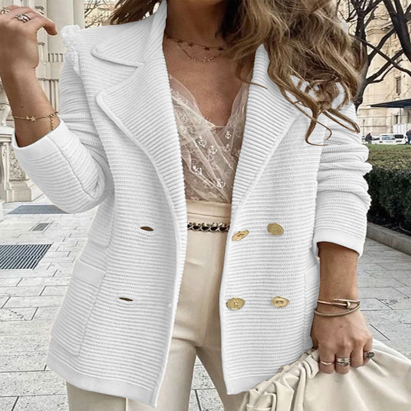 Nouveau manteau décontracté pour femmes texture veste à manches longues automne et hiver