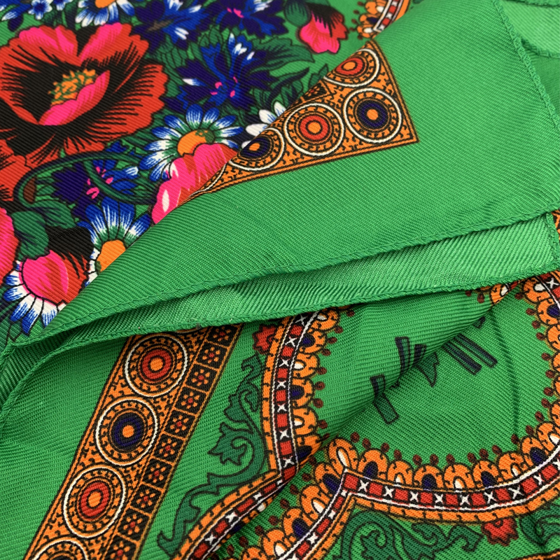 Foulard National rétro russe, 70cm, imprimé Floral, Bandana carré, bandeau pour femmes, couverture de cheveux