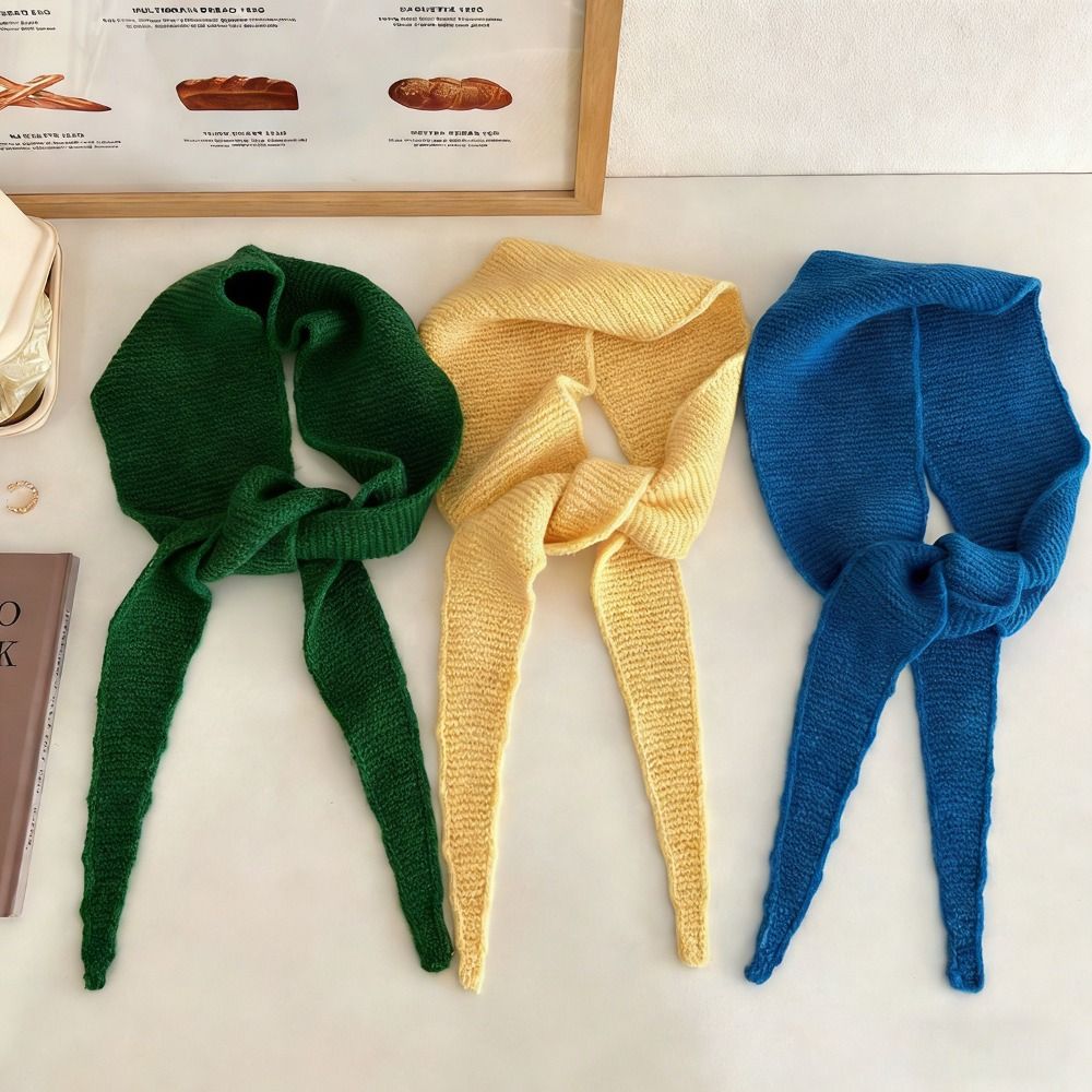 Écharpe en laine pure, mini croissant, bande fine, bande longue, écharpe en laine chaude, décorative, élégante, assortie, écharpes tricotées, accessoire pour femmes