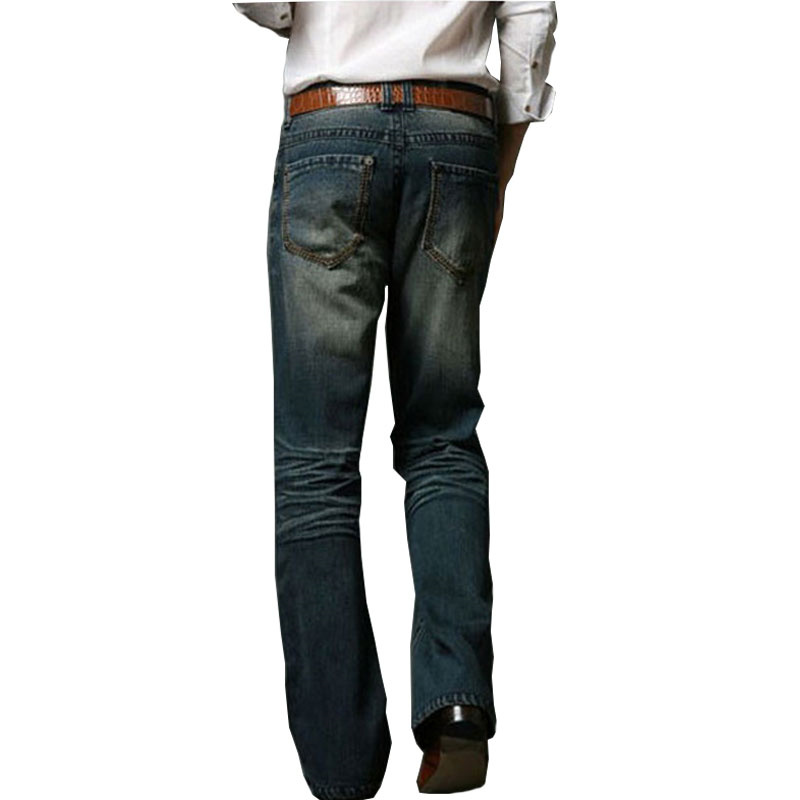 Jeans pour hommes, jeans évasés pour hommes, coupe bootcut, jambe évasée, coupe ample, taille haute, jeans en denim