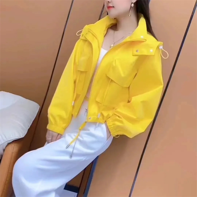 Veste à capuche ample pour femme coréenne, manteau court Stormtrooper, mode loisirs, manches longues, vêtements d'extérieur, printemps automne