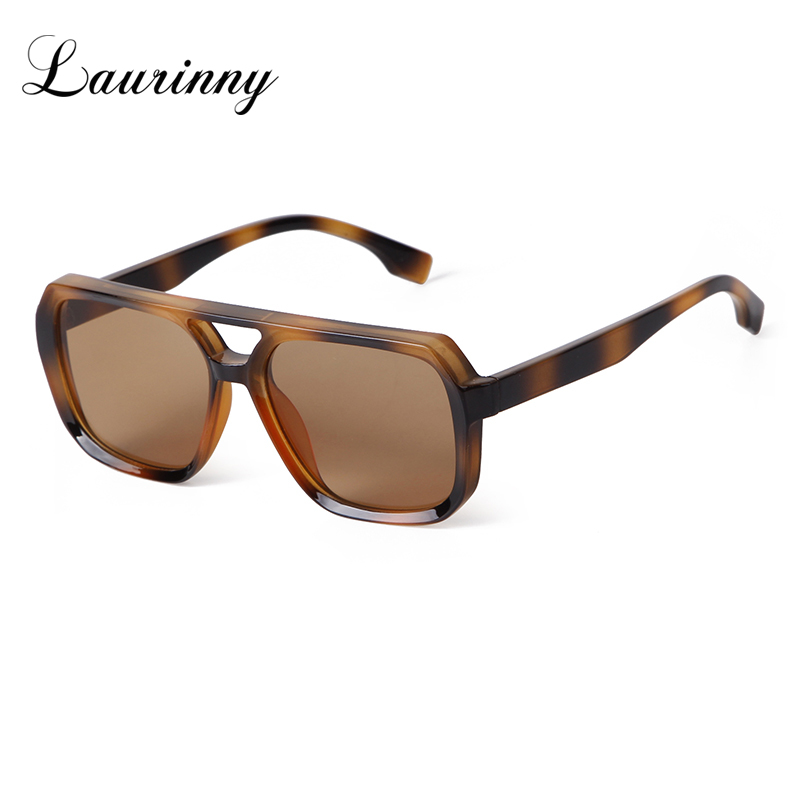 ChimPilot-Lunettes de soleil pour femmes et hommes, design de marque, double pont, écaille de tortue, lentille marron, rétro, lunettes d'aviation