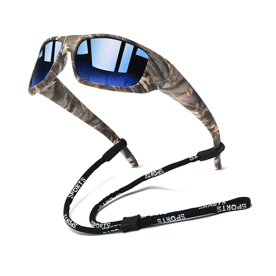 Lunettes de soleil camouflage classiques pour hommes et femmes, idéales pour la conduite, la pêche, le cyclisme, avec chaîne, pour la course à pied, sport, style vintage.