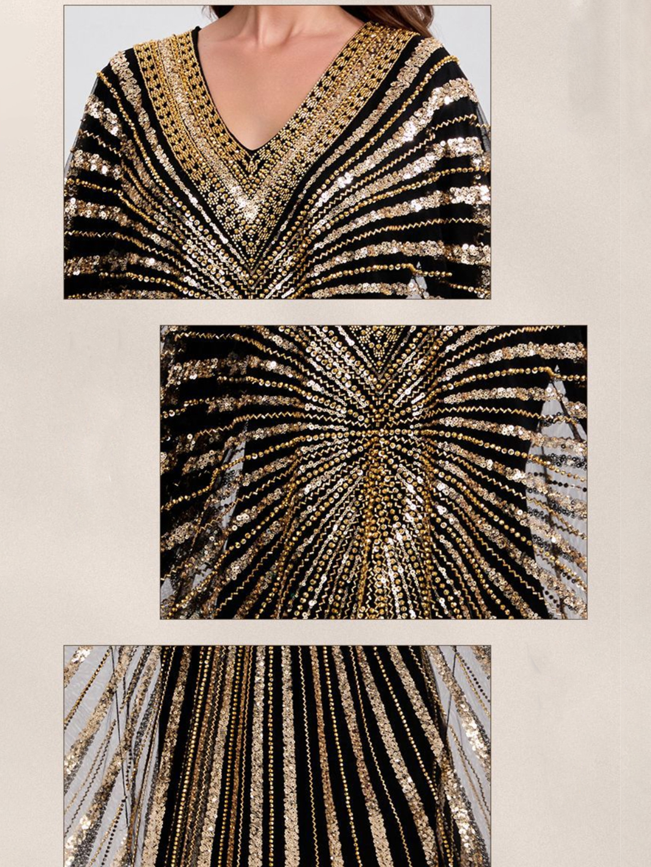 Robe Kaftan Perlée JAYNOARAE, Robe Longue Ornée, Robe de Soirée, Robe de Bal, Robe Deux Pièces