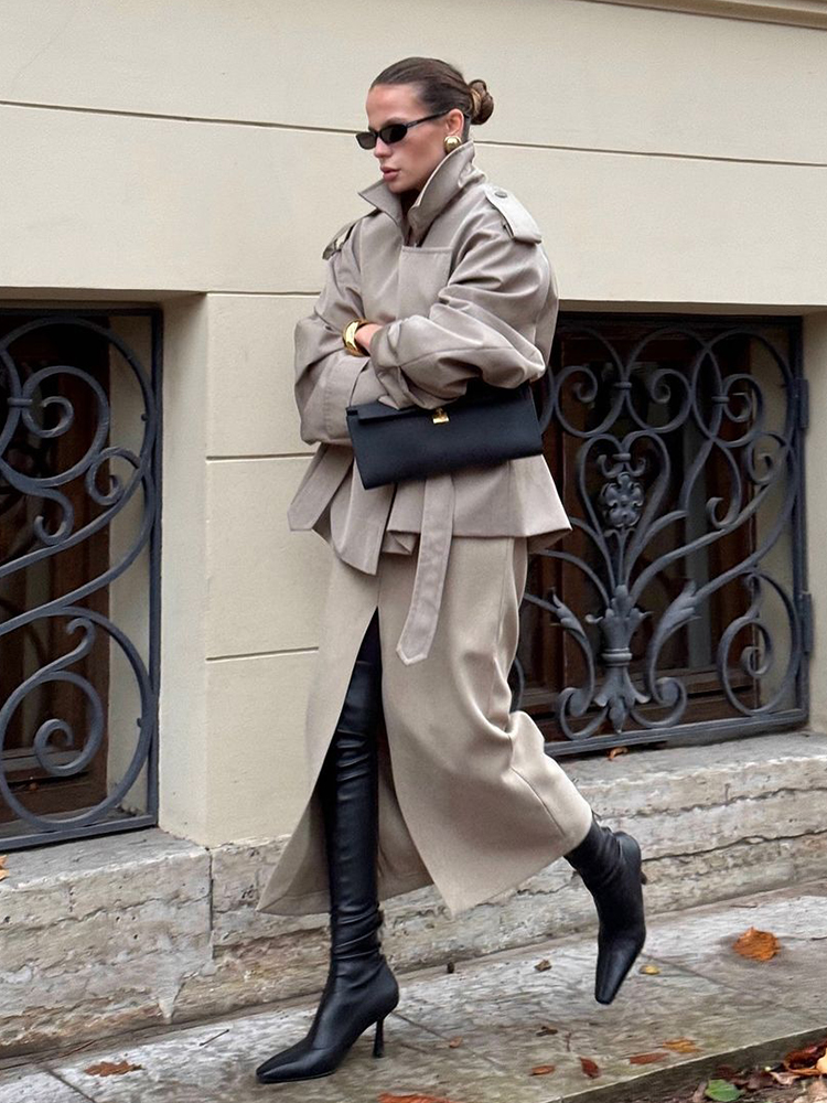 Femmes kaki ceinture courte coupe-vent élégant revers longues manches poches simple boutonnage manteau automne dame décontracté quotidien veste de rue