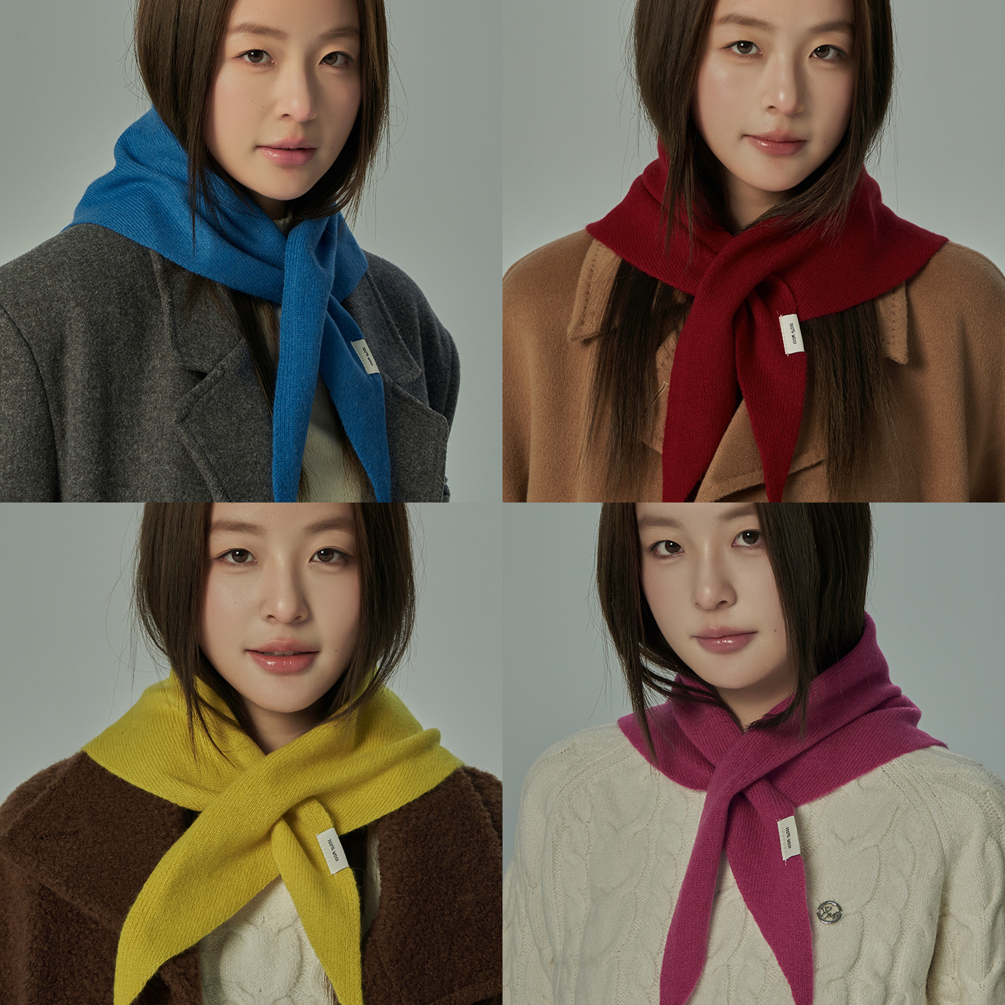Luxe femmes 100% laine écharpe châle hiver chaud solide tricoté Triangle foulard marque de mode Bandana dame laine foulards coréen