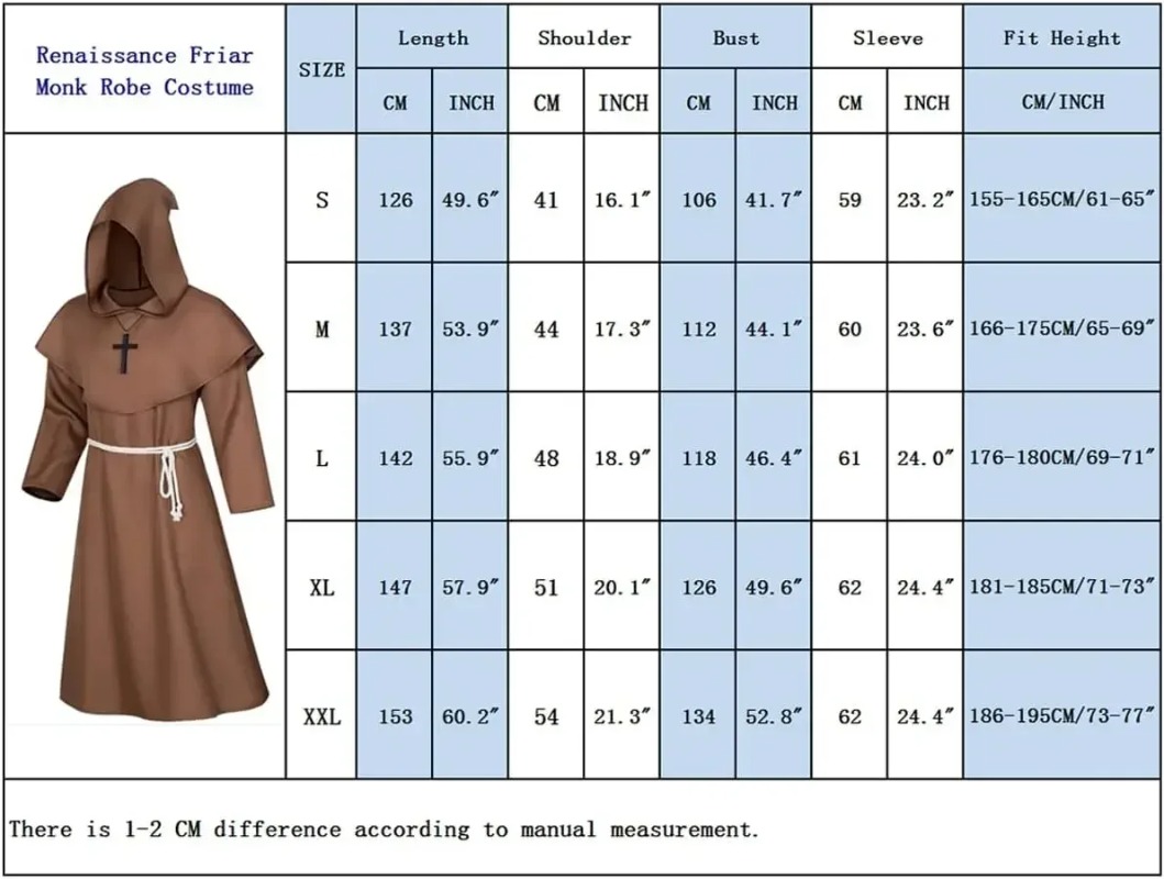 Robe de Prêtre Rétro, Costume de Cosplay d'Halloween, Cape de Sorcier Fantaisie Punk, Masque, Robe de Moine Médiévale, Capuche de Moine