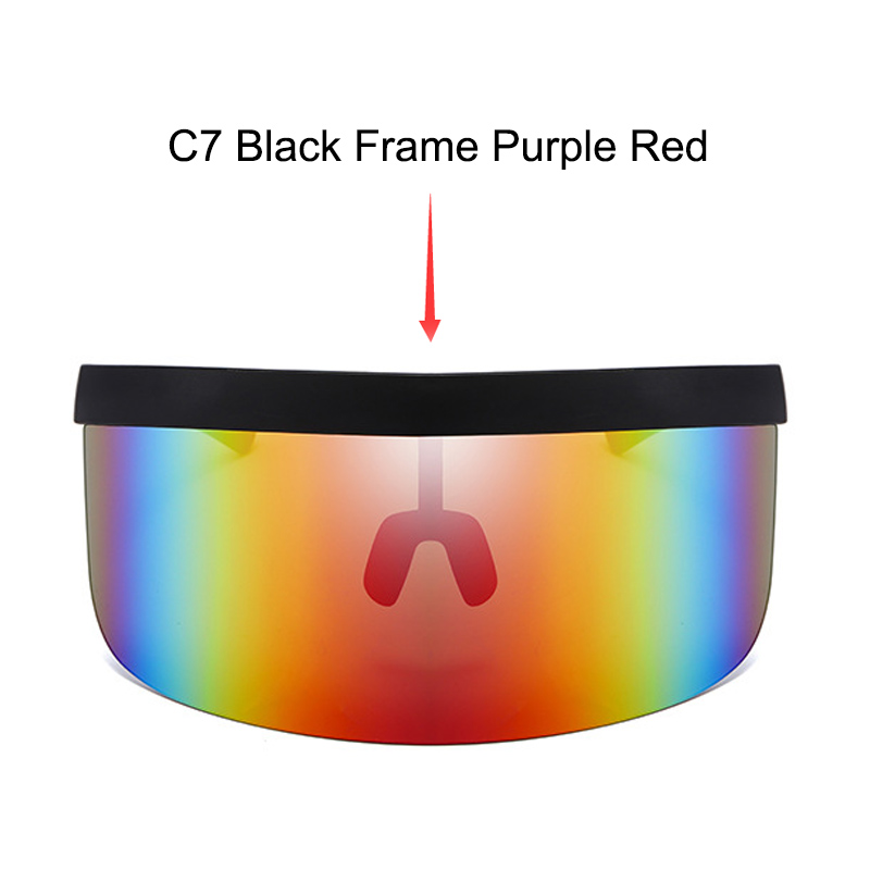 Luxe grand cadre bouclier visière lunettes de soleil hommes 2025 marque concepteur Sexy surdimensionné rétro miroir lunettes de soleil pour lunettes pour femme Q615