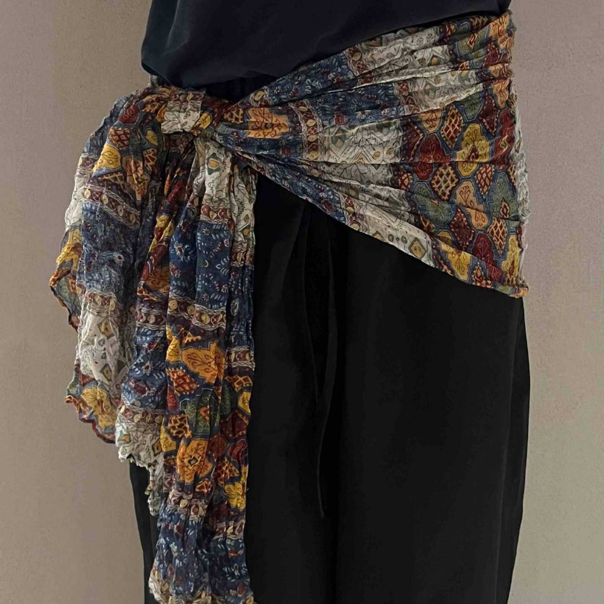 Écharpe de hanche de danse jazz – Chaîne de taille à franges à imprimé ethnique, accessoire de ceinture multifonctionnel avec style bohème pour la danse du ventre