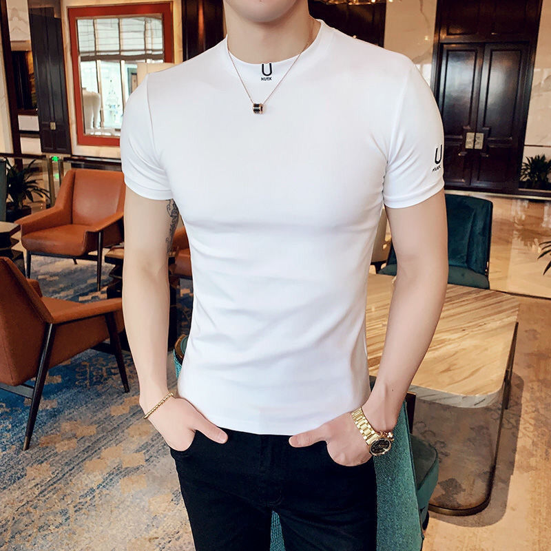 T-shirt noir pour homme, vêtement simple, Streetwear, slim, Muscles, Gym, homme ordinaire, Cool, ample, esthétique, Xl, vente en gros