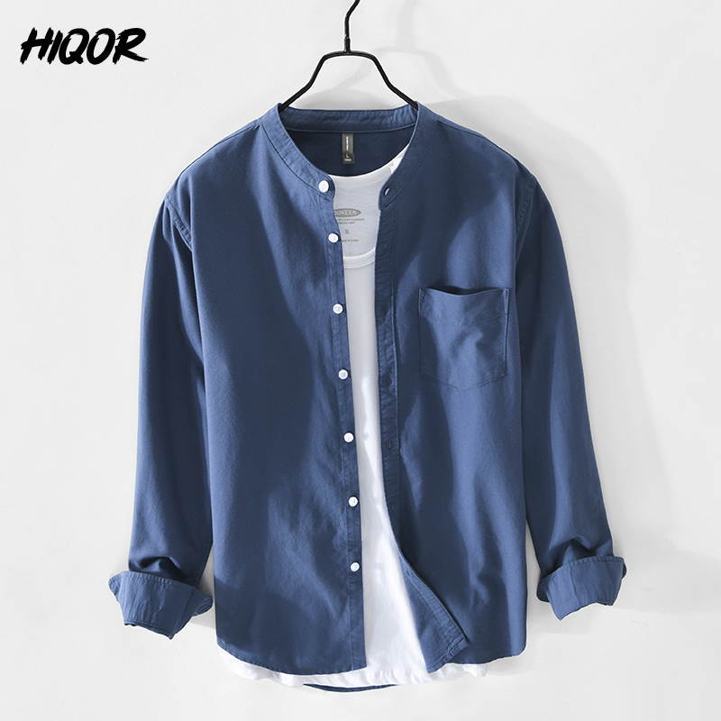 Chemises décontractées pour hommes HIQOR, style simple et tendance, nouvelle collection 2026, haute qualité, 100 % coton Oxford, chemises vintage pour hommes