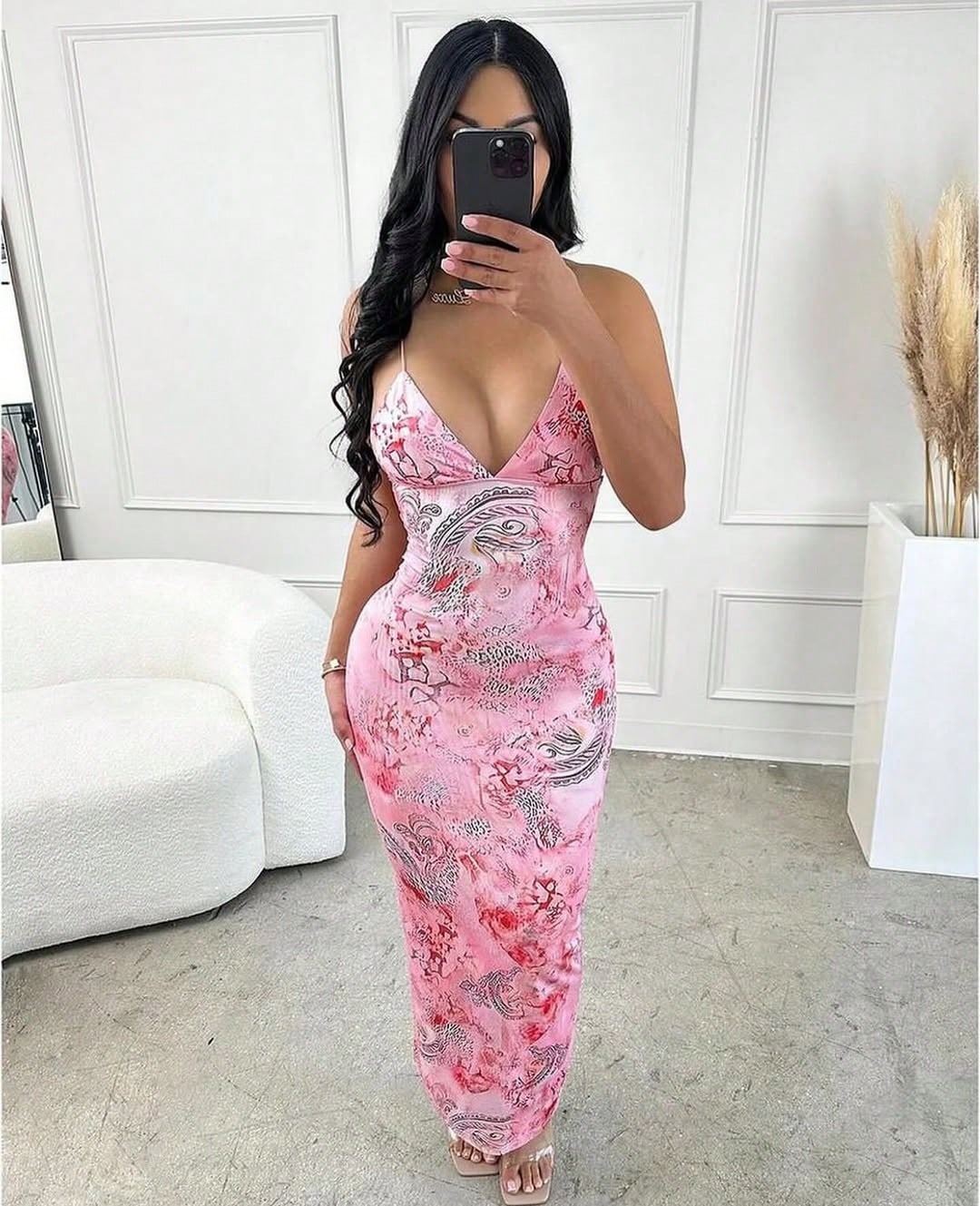 Cadeau de noël pour femmes, Sexy, dos nu, imprimé Floral, moulante, Maxi, élégante, coupe cintrée, avec fente haute, pour fête