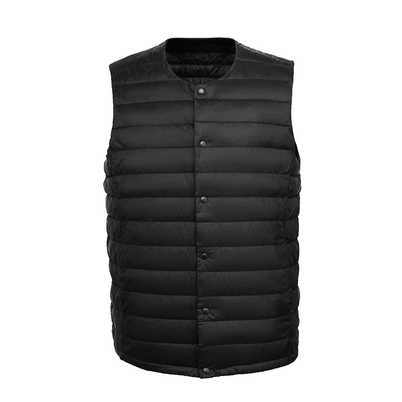 Gilet en duvet blanc pour homme, vêtement Ultra léger, manteau Portable sans manches, col rond, doublure chaude, hiver 90%