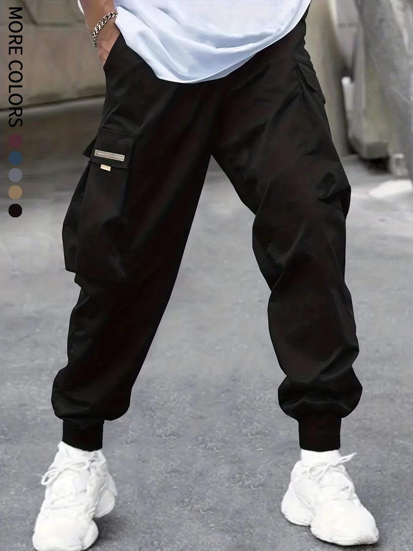 Pantalon cargo léger à grandes poches, legging court, décontracté, sportif, pour l'extérieur, 06B, pour hommes
