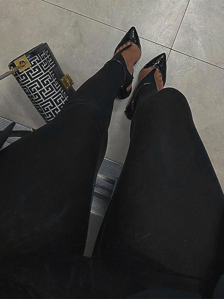Mode coréenne taille haute noir maigre Y2K femmes pantalon paillettes décontracté Club Leggings longs 2025