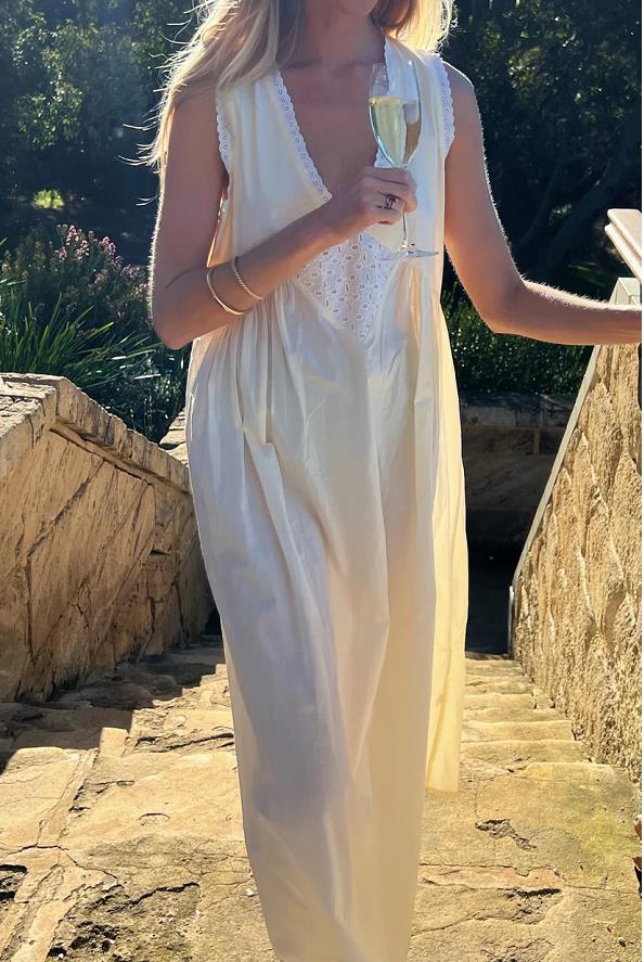 Femmes confortable décontracté Vintage coton Robe Robe été couleur unie col en V pull sans manches Robe offre spéciale S M L