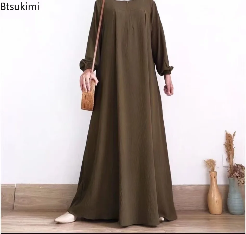 Abayas musulmans modestes pour femmes, Robe Maxi décontractée à manches longues, Kaftan du Ramadan, vêtements islamiques, fête Eid, Jalabiya, 2026