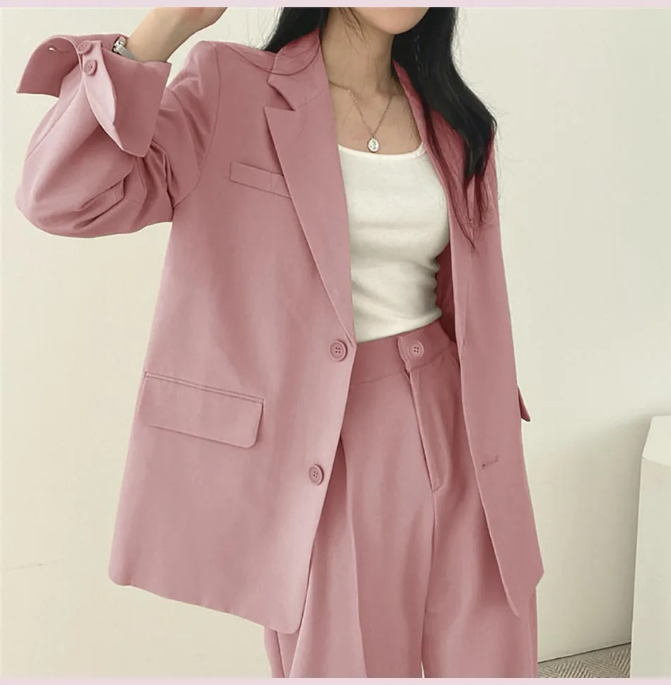 Ensemble 2 pièces slim rétro pour femme, style coréen, veste et pantalon décontractés, collection Printemps-Automne 2026