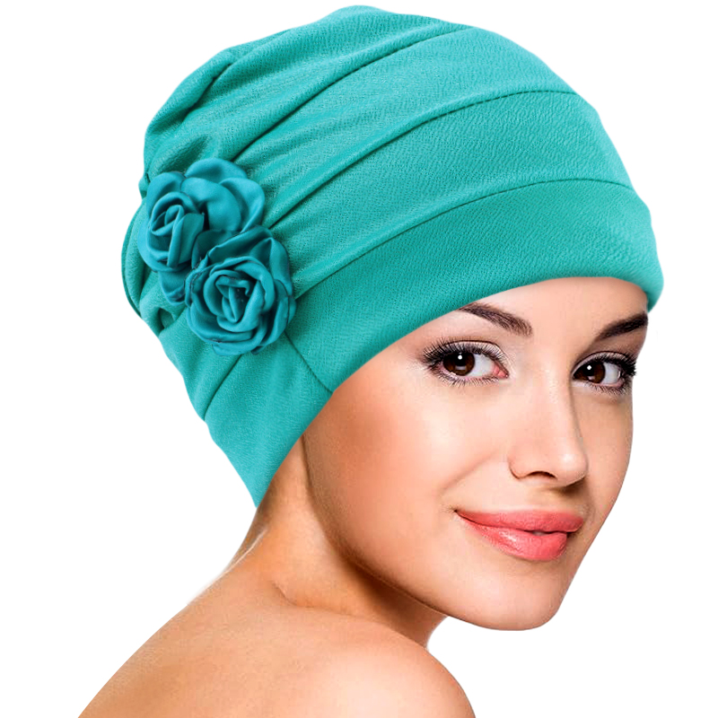 Bonnet turban musulman pour femme, couvre-chef souple, bonnets pour perte de cheveux, chapeau de chimio contre le cancer, hijab islamique, couleur unie, fleur décorative, nouveau