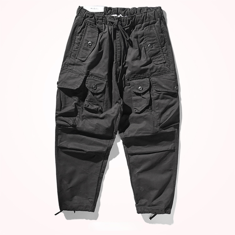 Optique-Pantalon ample kaki pour homme, pantalon droit avec cordon de serrage, pantalon décontracté multi-poches Joker, pantalon d'outillage