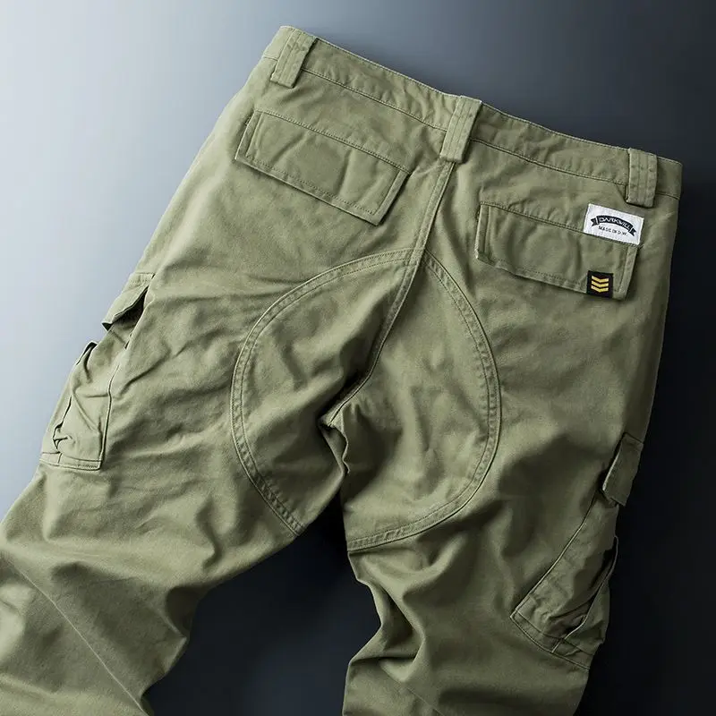Pantalon de randonnée kaki homme Cargo pantalon pour hommes multi-poches Multi poche extérieur droit esthétique coupe régulière concepteur ample
