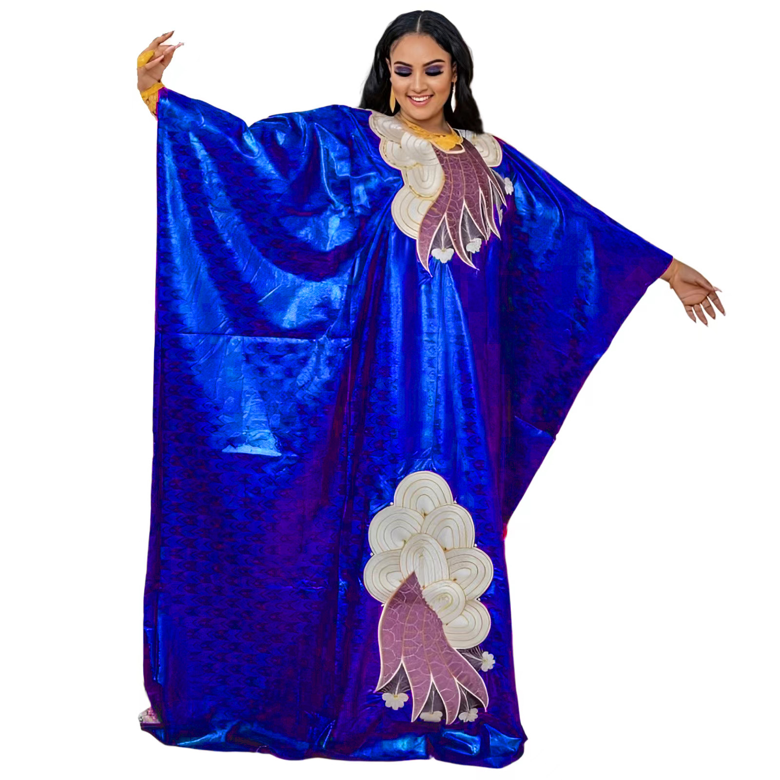 Robe africaine pour femmes Plus Si ze broderie Weddi ng invité longue robe Maxi avec écharpe