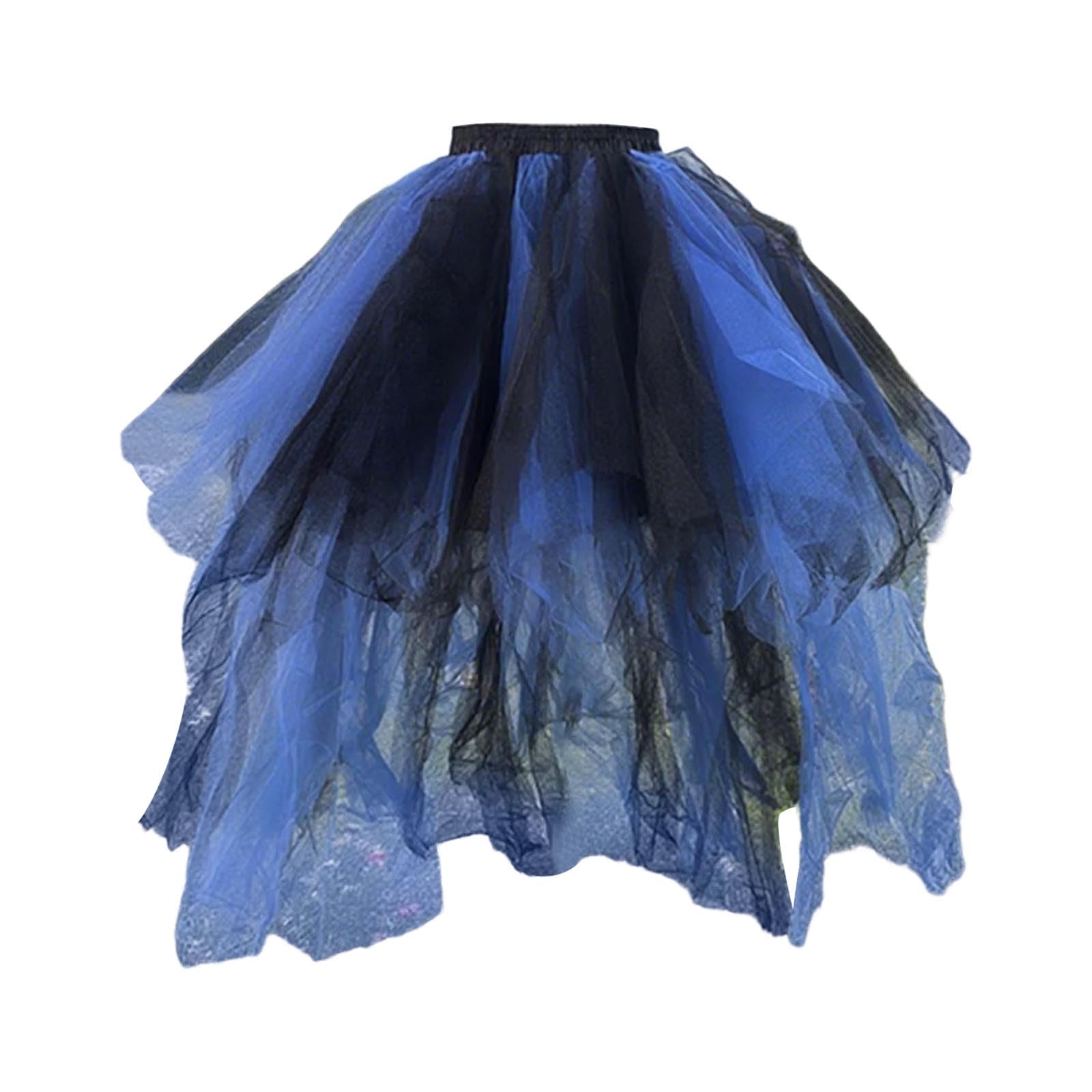 Jupe Tutu de danse de Ballet asymétrique pour femmes, robe de soirée de bal des années 80, sous-jupe arc-en-ciel bouffante à plusieurs niveaux en Tulle, jupon Faldas