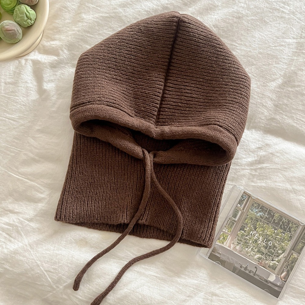 Cagoule tricotée courte pour femme, style mode, avec faux col châle et capuche intégrée, bonnet d'hiver épais et chaud, site officiel