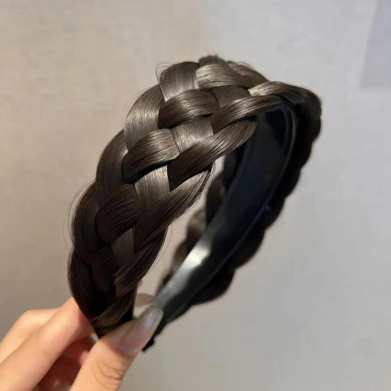 Bandeaux de perruque pour femmes, larges tresses en arête de poisson, cerceau de tête fait à la main, accessoires de coiffure, cadeau, 2023