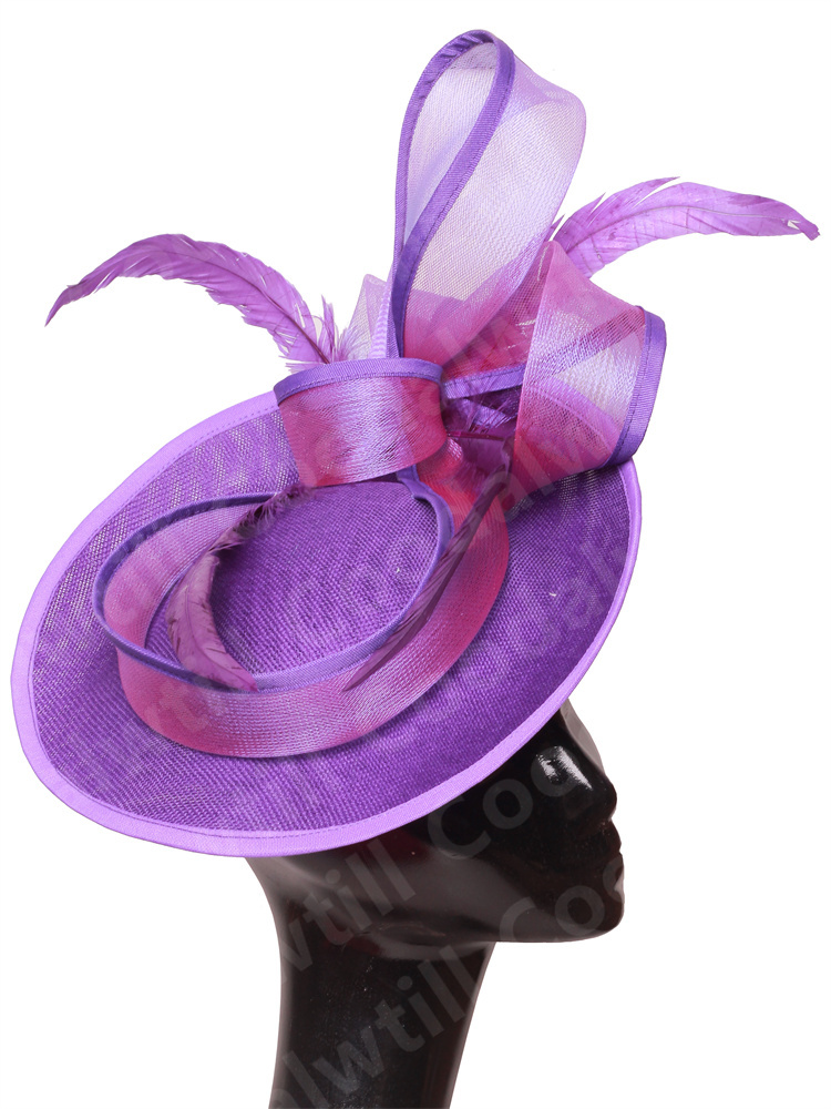 Mariée mariage maille fascinateurs église chapeau dames femmes Derby grand fascinateur chapeaux fête événement casque mariée mariage pilulier casquette