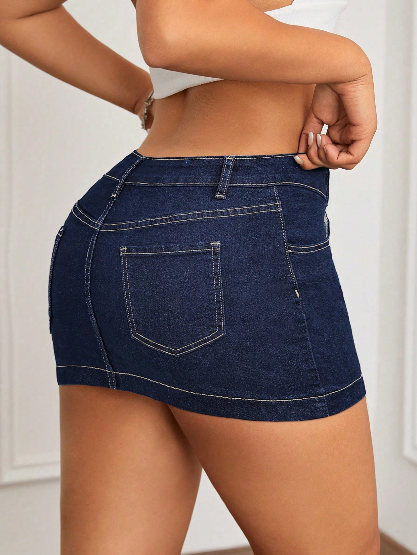 Jupes en jean pour femmes, taille haute, mini, style streetwear, moulantes