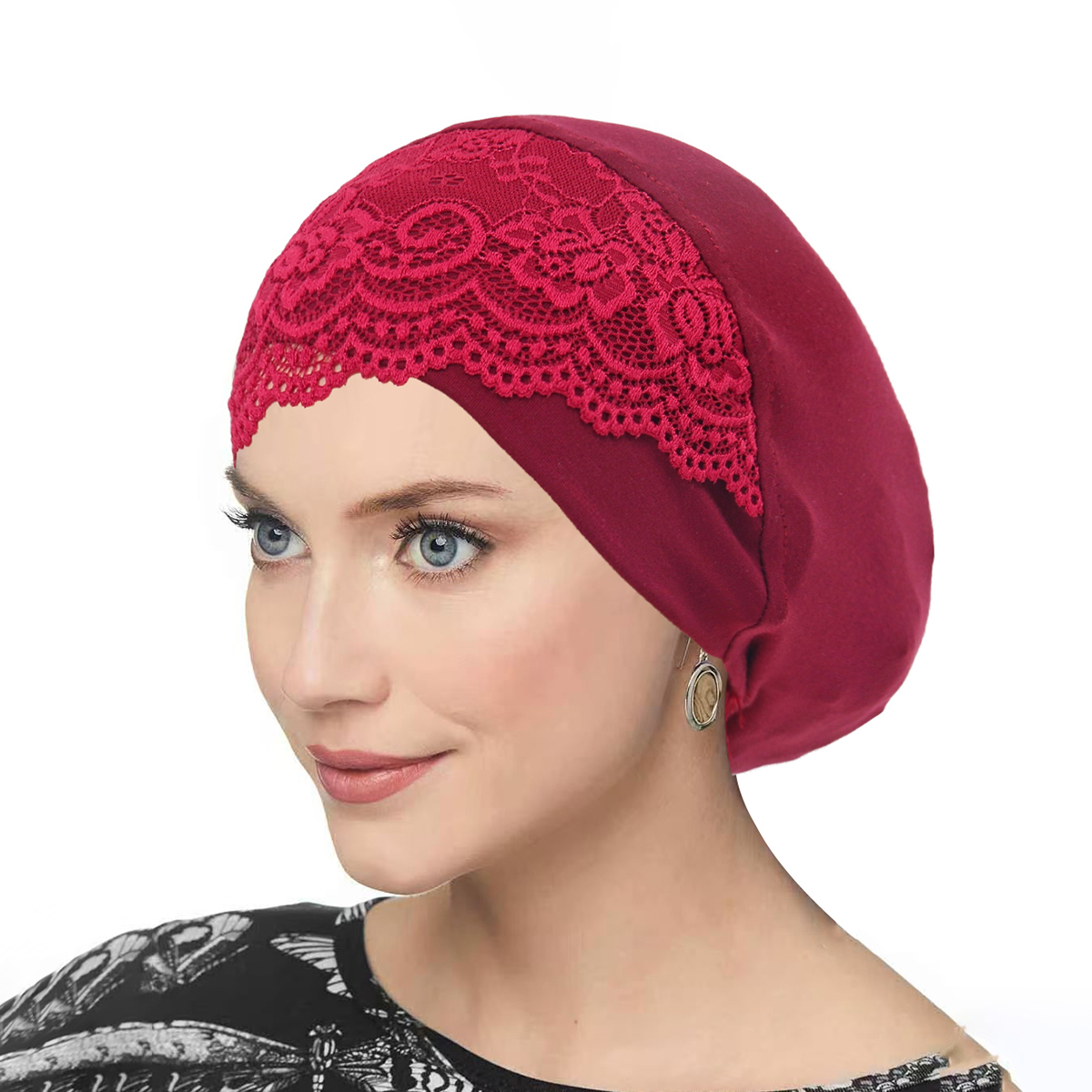 Tête croix intérieure Hijab sous-capuchon avec dentelle Turban musulman Islam sous-écharpe Hijab Bonnet doux extensible HIjabs Tube casquette Turbante
