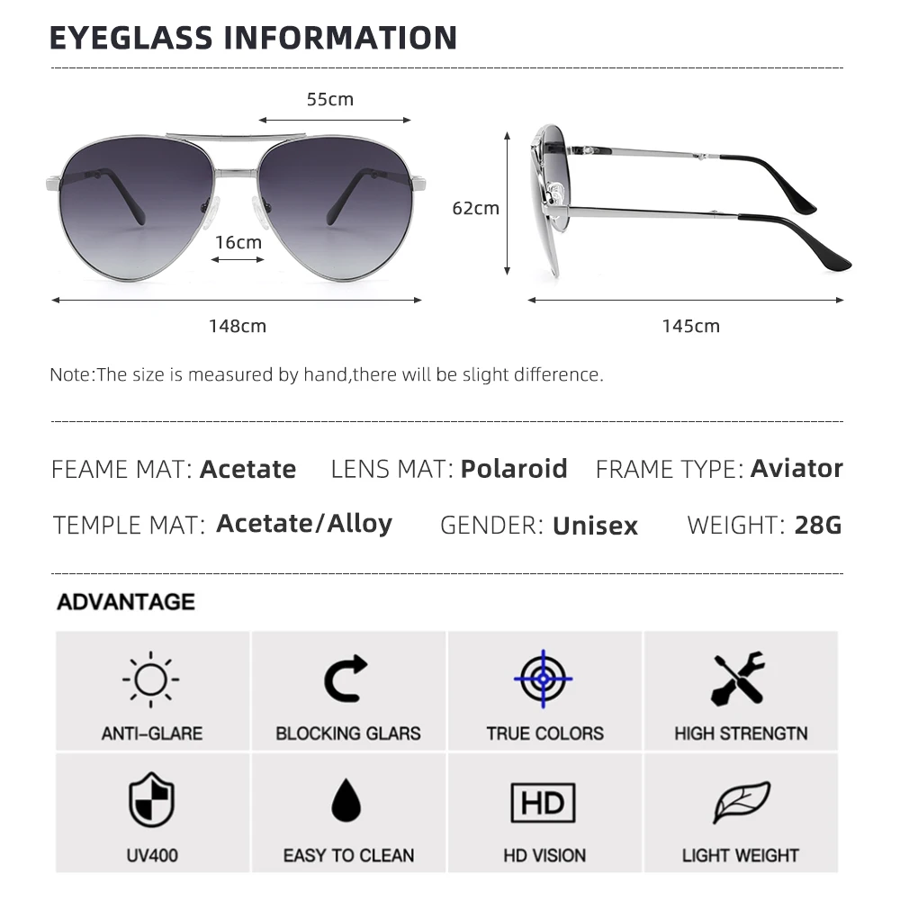 Lunettes de soleil classiques pliables et portables pour hommes et femmes, polarisées, pour la conduite, grandes montures métalliques classiques, lunettes surdimensionnées