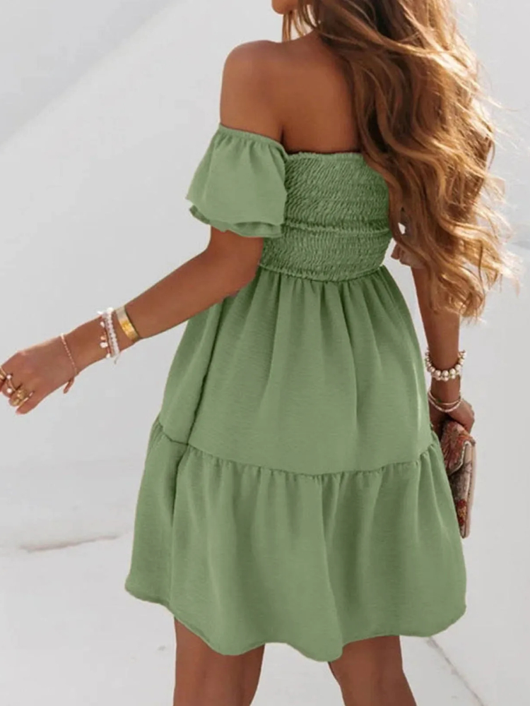 Nouvelles robes pour femmes 2025 robes d'été pour femmes mode Sexy épaules nues manches bouffantes robe robes Verano Moda robe courte