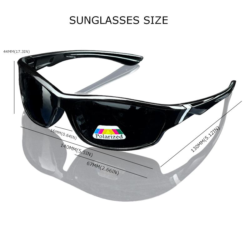 Lunettes de soleil polarisées pour hommes, lunettes de soleil de sport pour hommes: lunettes de soleil avec protection UV pour la pêche, la conduite, la course à pied, le cyclisme