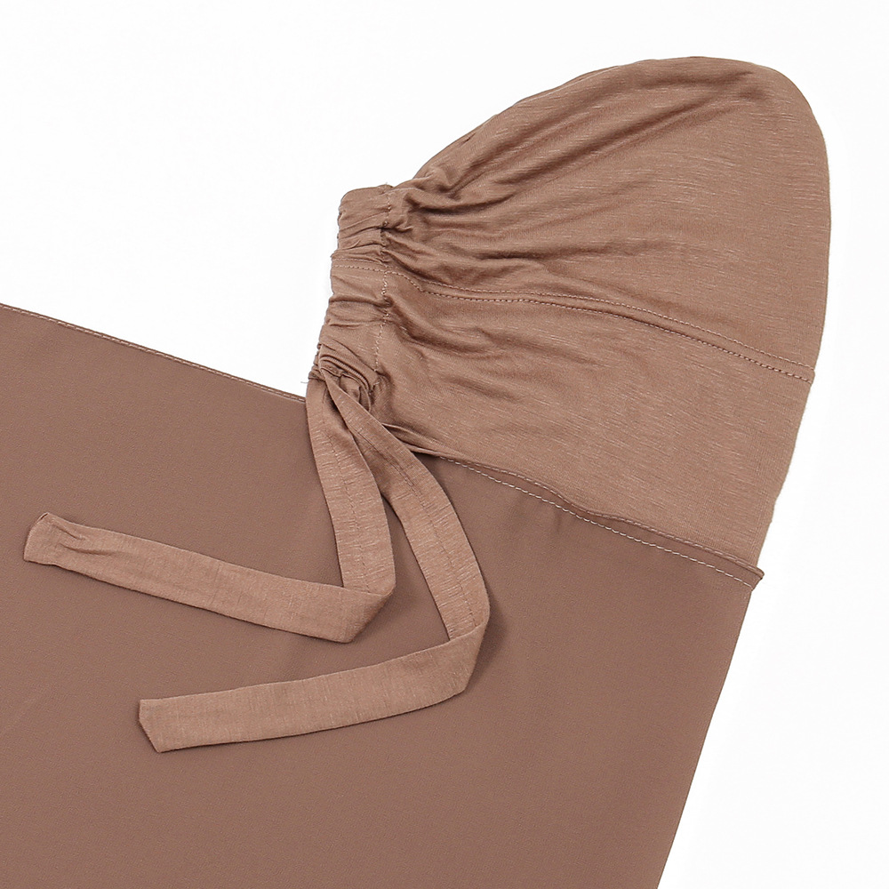 Hijab instantané en mousseline de soie, avec sous-écharpe Modal pour femme musulmane, châle en mousseline de soie de couleur unie, prêt à porter, bonnet sous-vêtement Hijab