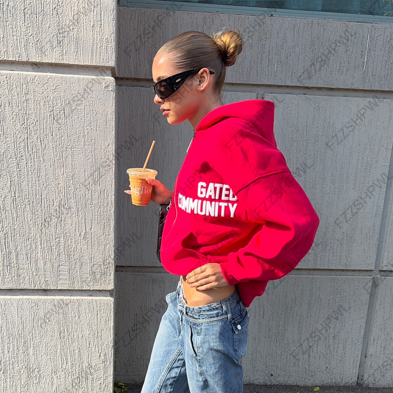 Manteau gothique pour femme avec imprimé lettres unique, chic et tendance, style hip-hop urbain pour filles émotionnelles, hauts décontractés pour tous les jours