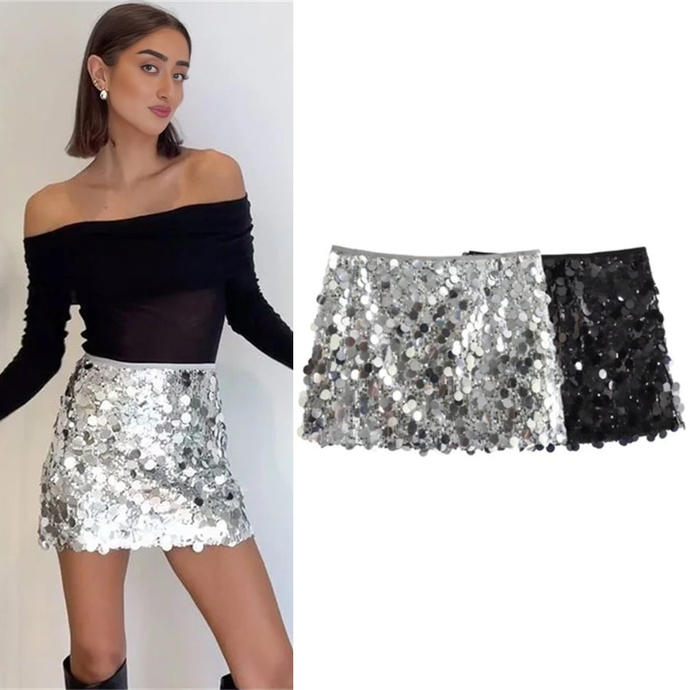 Dames Paillettes Mini Jupe Femmes Sexy De Luxe Taille Haute Jupes Femme D'été Femmes Jupes Streetwear Paillettes Jupe Courte Femme