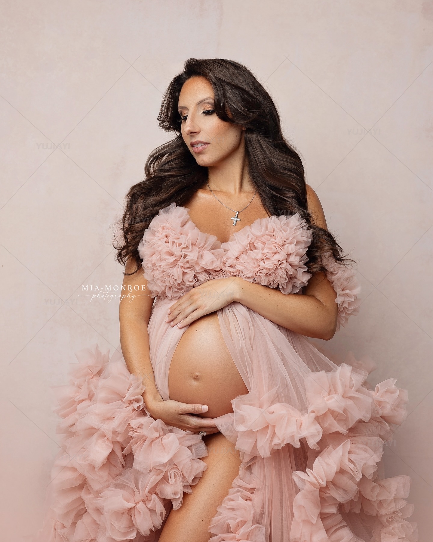 Robe de Luxe en Tulle Moelleux pour Femme, Pyjama Boudoir à Manches sulf, Vêtement de Nuit pour ixde Mariage